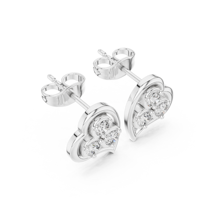 Lunavelle Triple Bloom Heart Studs