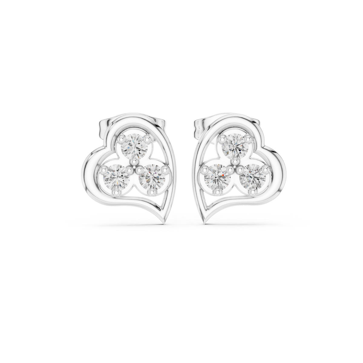 Lunavelle Triple Bloom Heart Studs