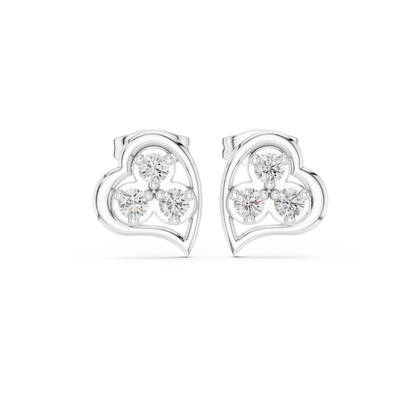 Lunavelle Triple Bloom Heart Studs