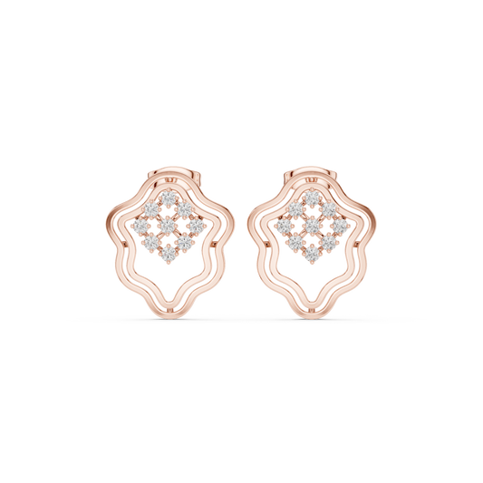 Elvarielle Wavy Floral Cluster Studs