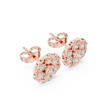 Virelisse Scalloped Bloom Diamond Studs