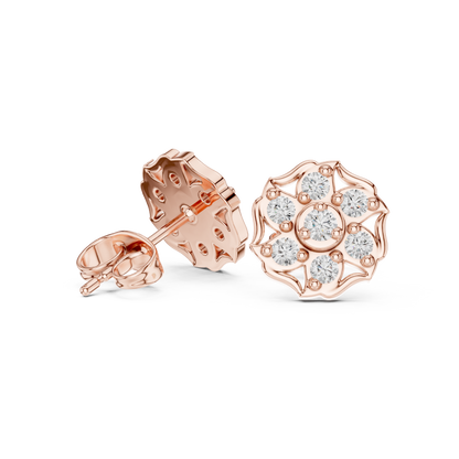 Virelisse Scalloped Bloom Diamond Studs