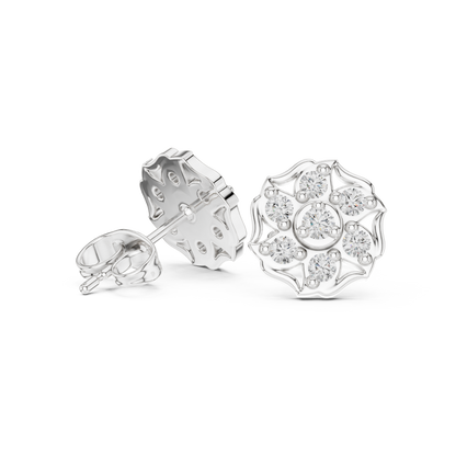 Virelisse Scalloped Bloom Diamond Studs