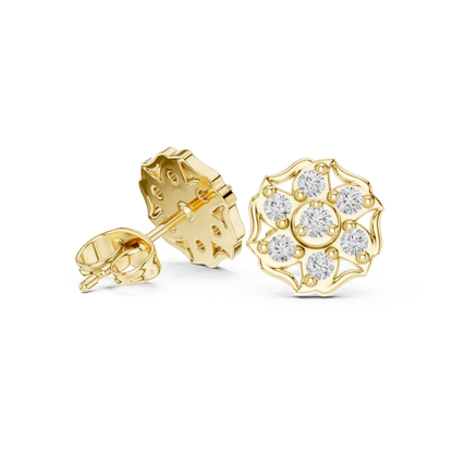 Virelisse Scalloped Bloom Diamond Studs