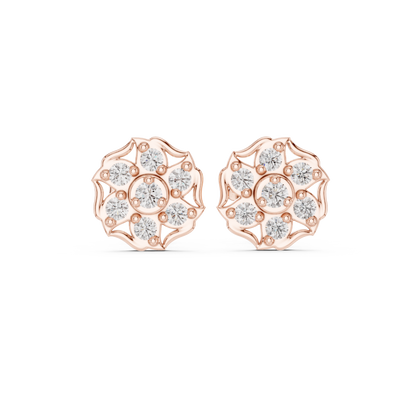 Virelisse Scalloped Bloom Diamond Studs