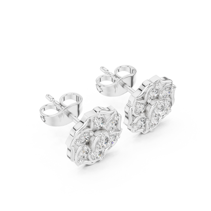 Virelisse Scalloped Bloom Diamond Studs
