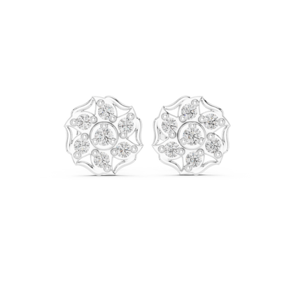 Virelisse Scalloped Bloom Diamond Studs