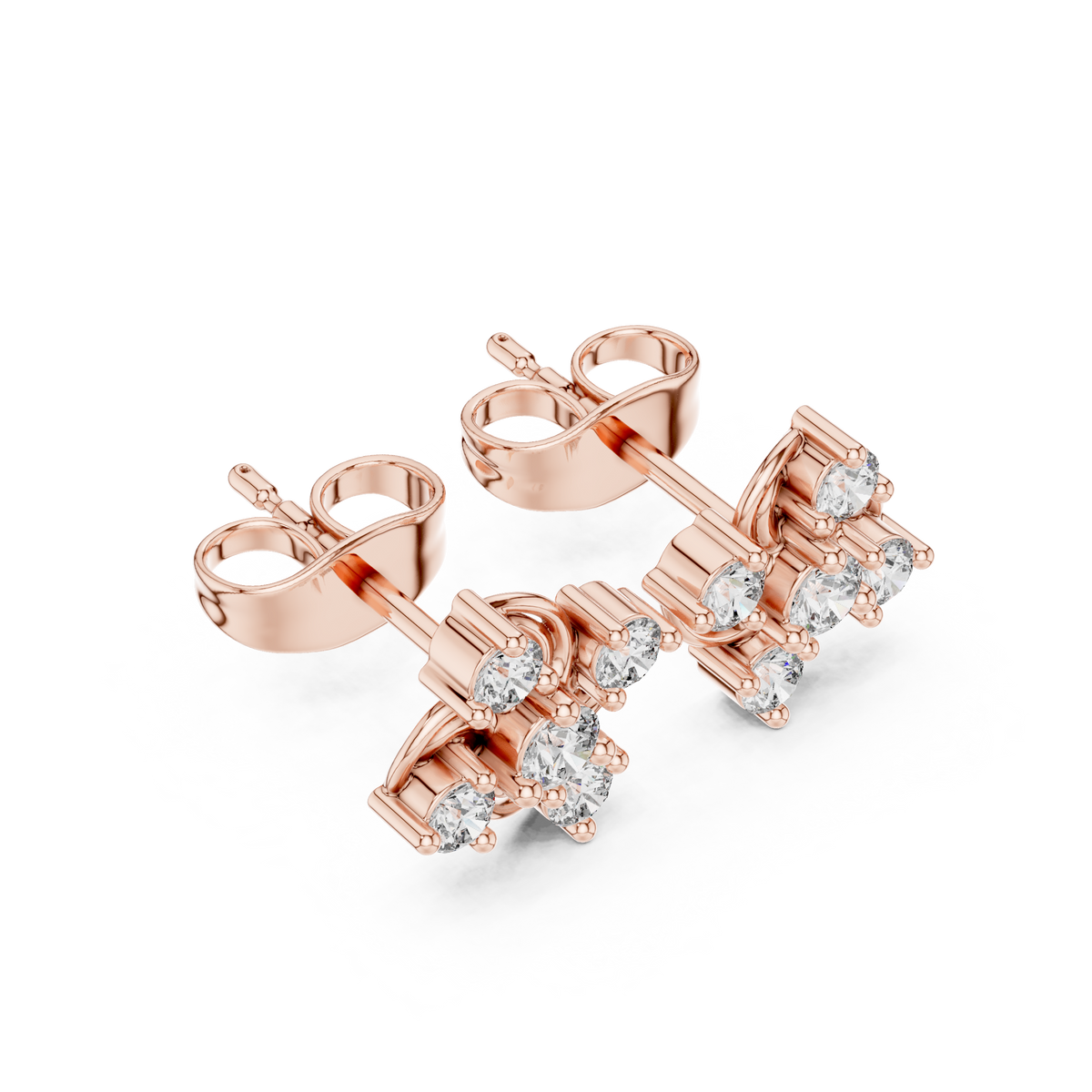 Virelisse Swirling Floral Diamond Studs