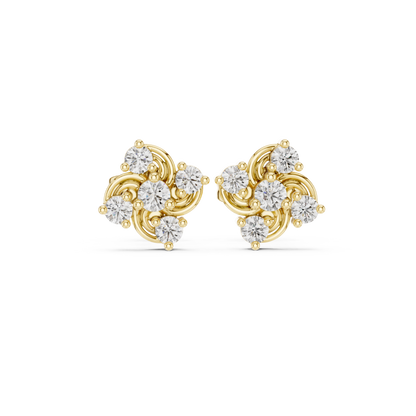 Virelisse Swirling Floral Diamond Studs