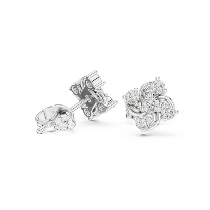 Virelisse Swirling Floral Diamond Studs