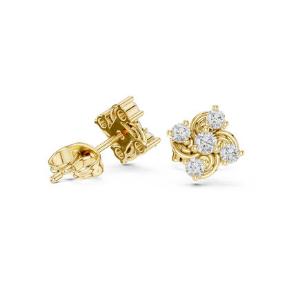 Virelisse Swirling Floral Diamond Studs