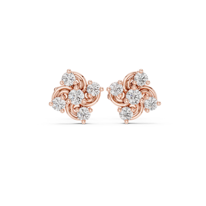Virelisse Swirling Floral Diamond Studs