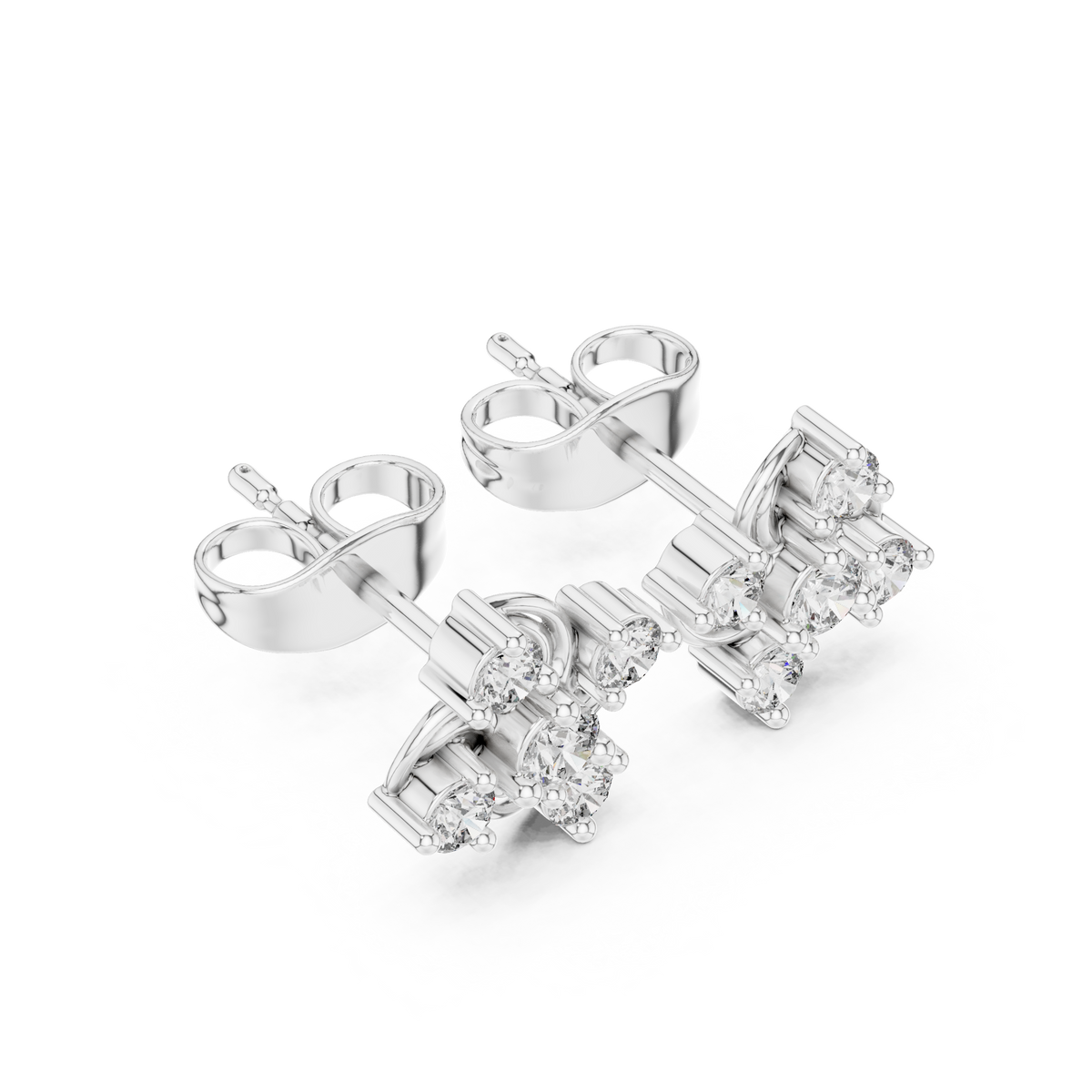 Virelisse Swirling Floral Diamond Studs