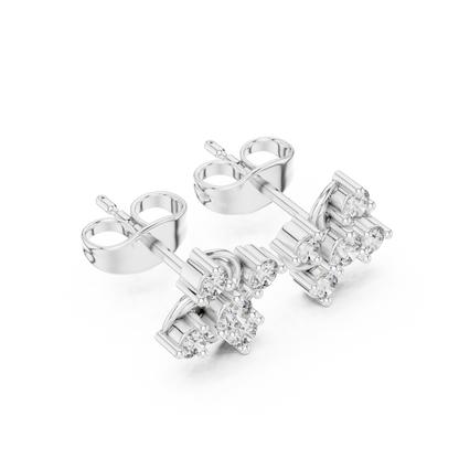Virelisse Swirling Floral Diamond Studs
