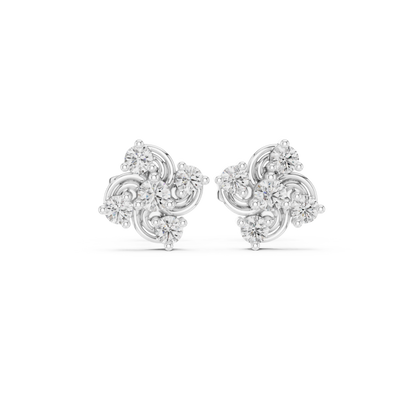 Virelisse Swirling Floral Diamond Studs