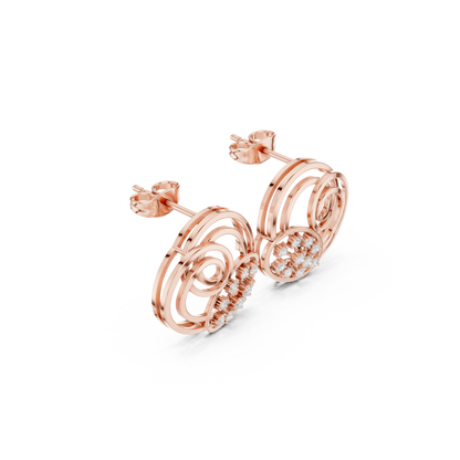 Sorellia Concentric Floral Diamond Studs