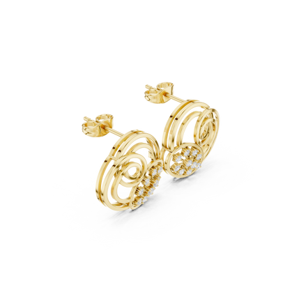 Sorellia Concentric Floral Diamond Studs