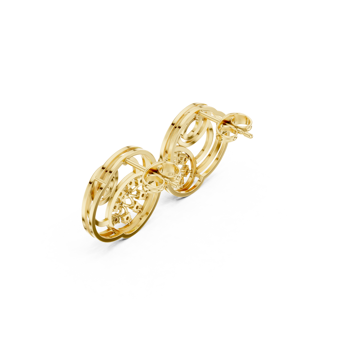 Sorellia Concentric Floral Diamond Studs