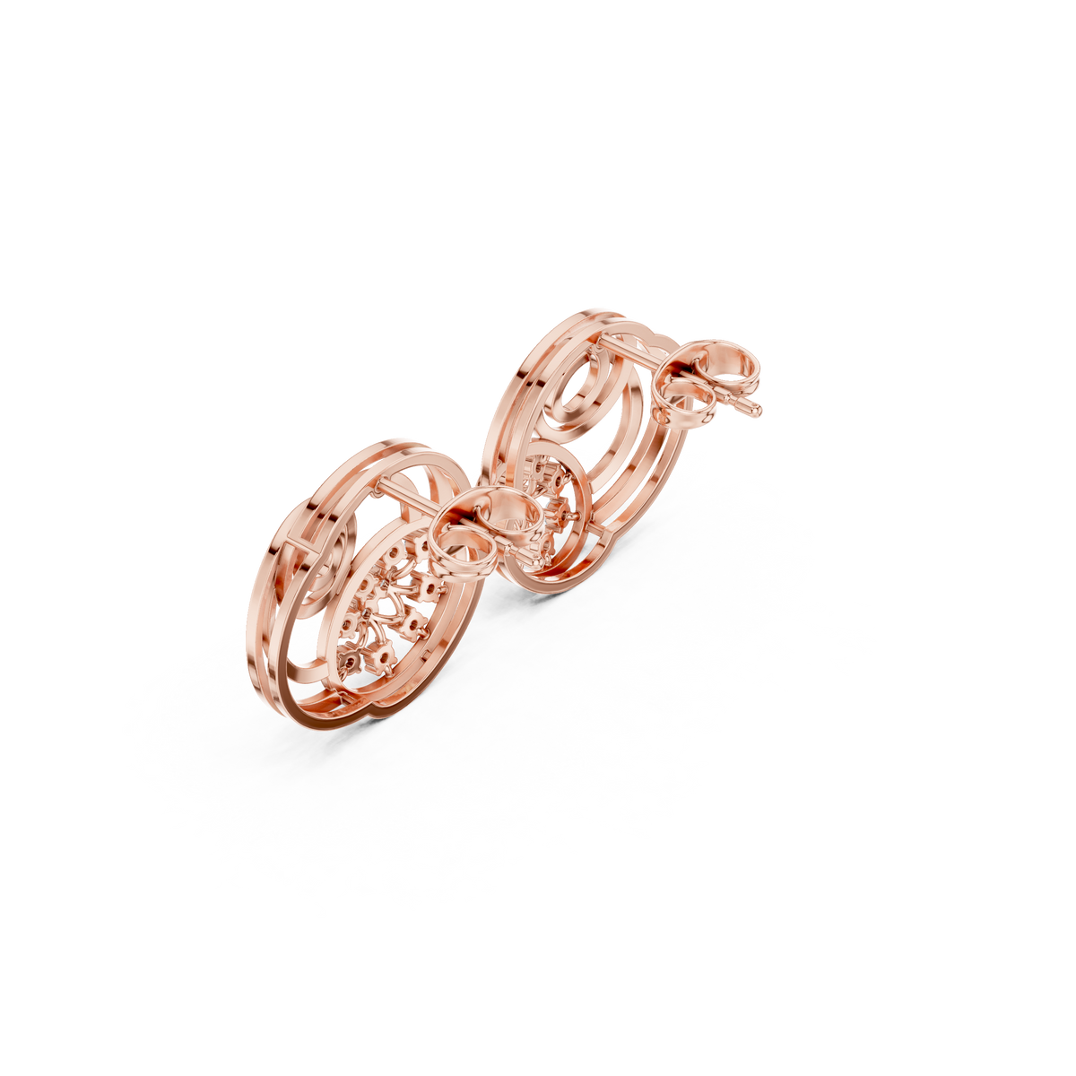 Sorellia Concentric Floral Diamond Studs