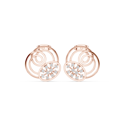 Sorellia Concentric Floral Diamond Studs