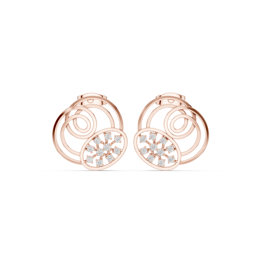 Sorellia Concentric Floral Diamond Studs