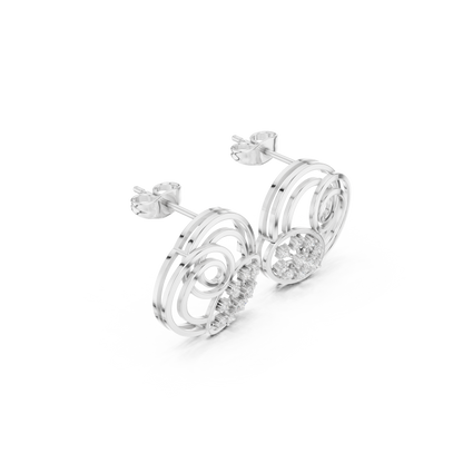 Sorellia Concentric Floral Diamond Studs