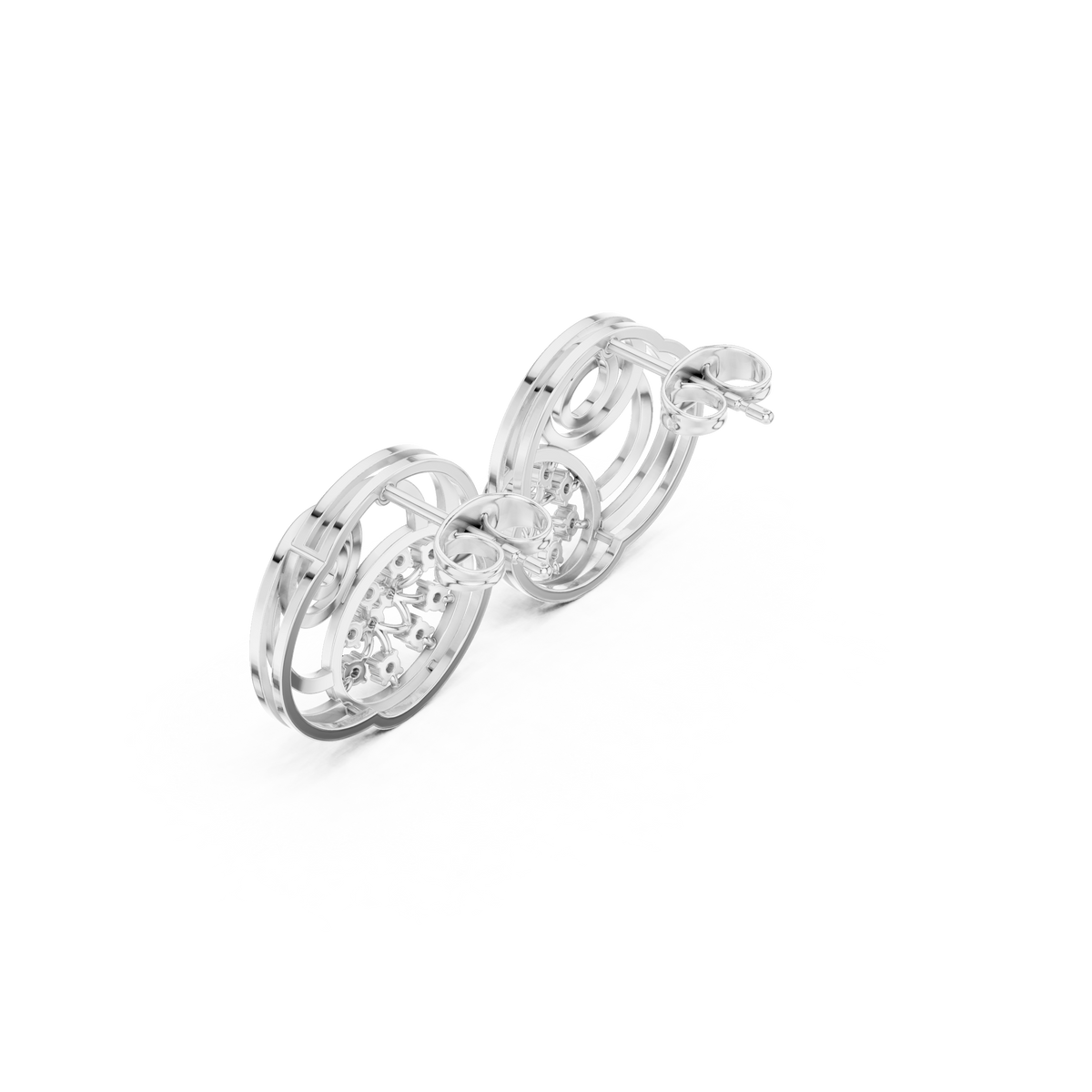 Sorellia Concentric Floral Diamond Studs