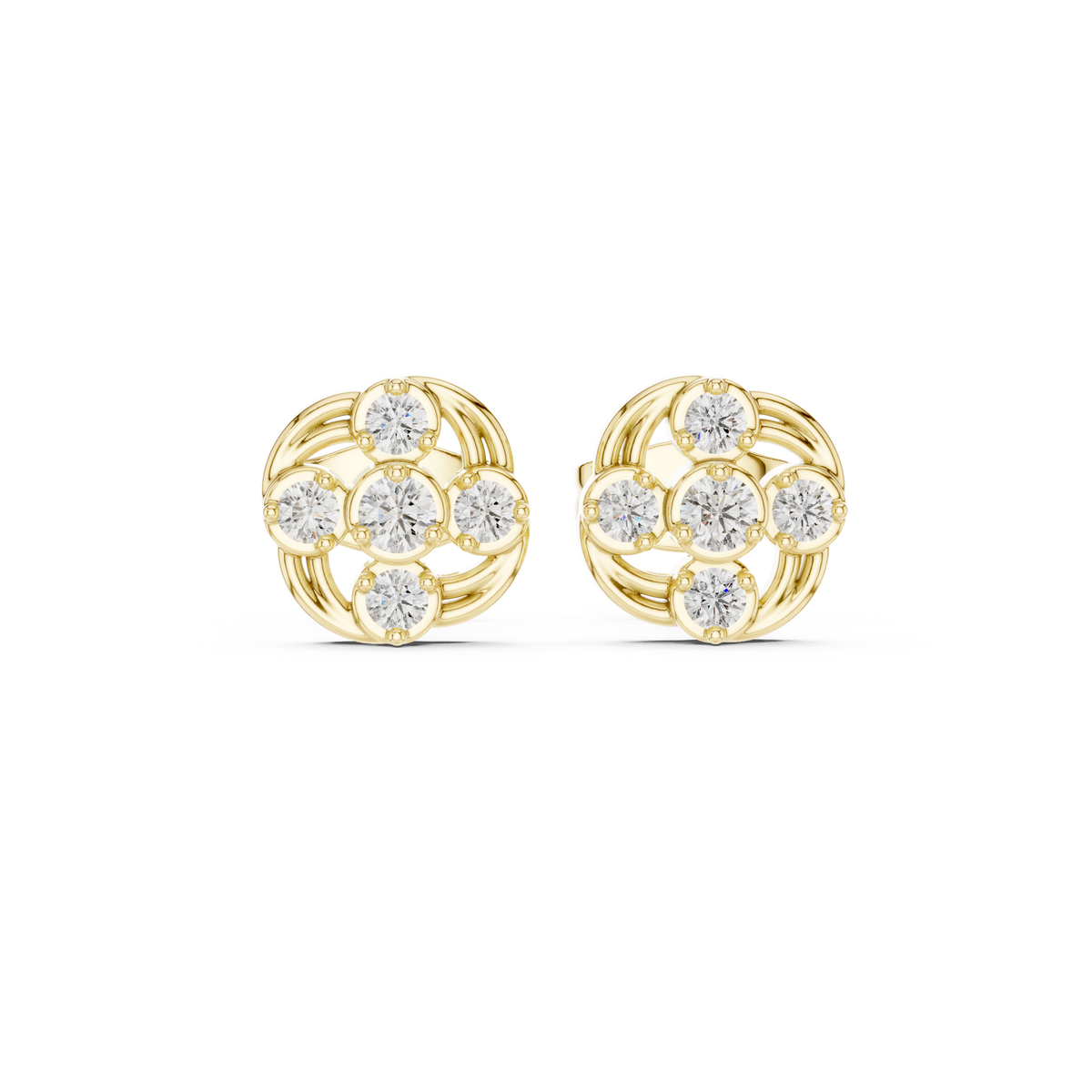 Norelle Floral Orbit Diamond Studs