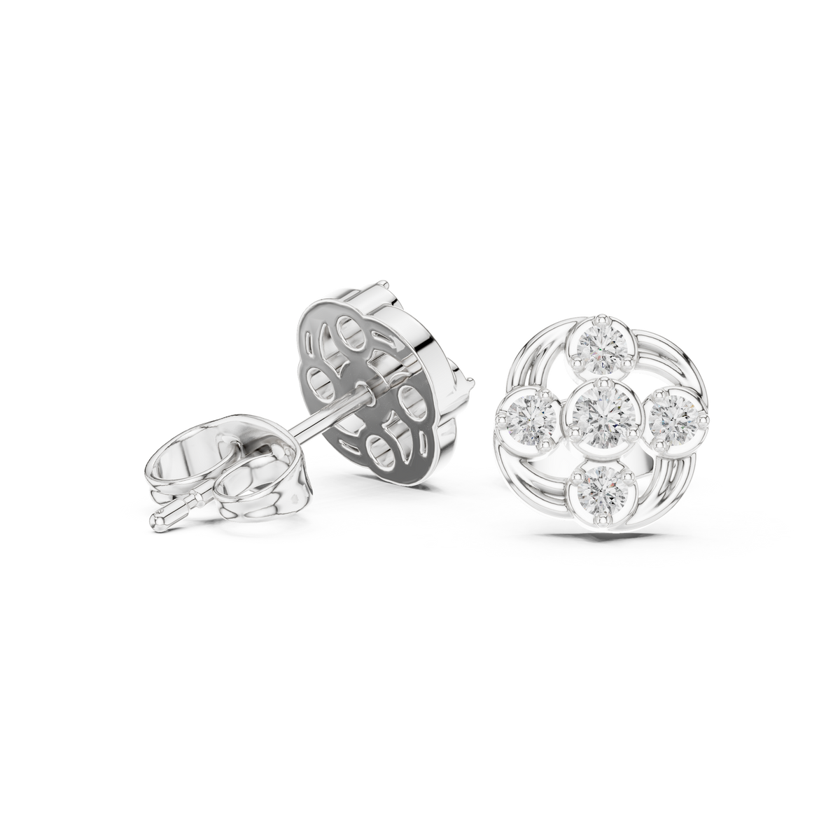 Norelle Floral Orbit Diamond Studs