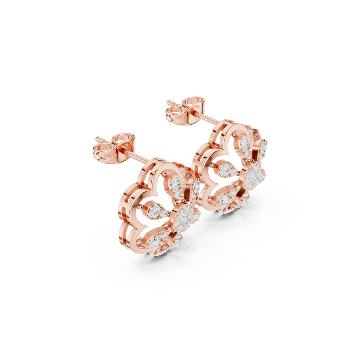 Elarienne Six Petal Diamond Studs