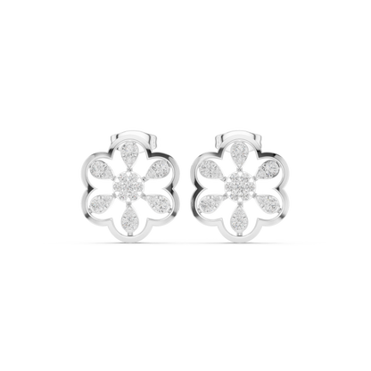 Elarienne Six Petal Diamond Studs