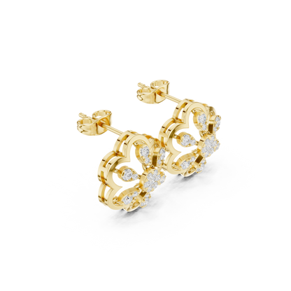 Elarienne Six Petal Diamond Studs