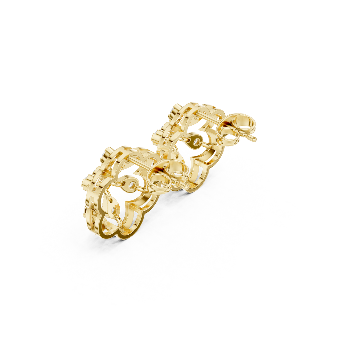 Elarienne Six Petal Diamond Studs