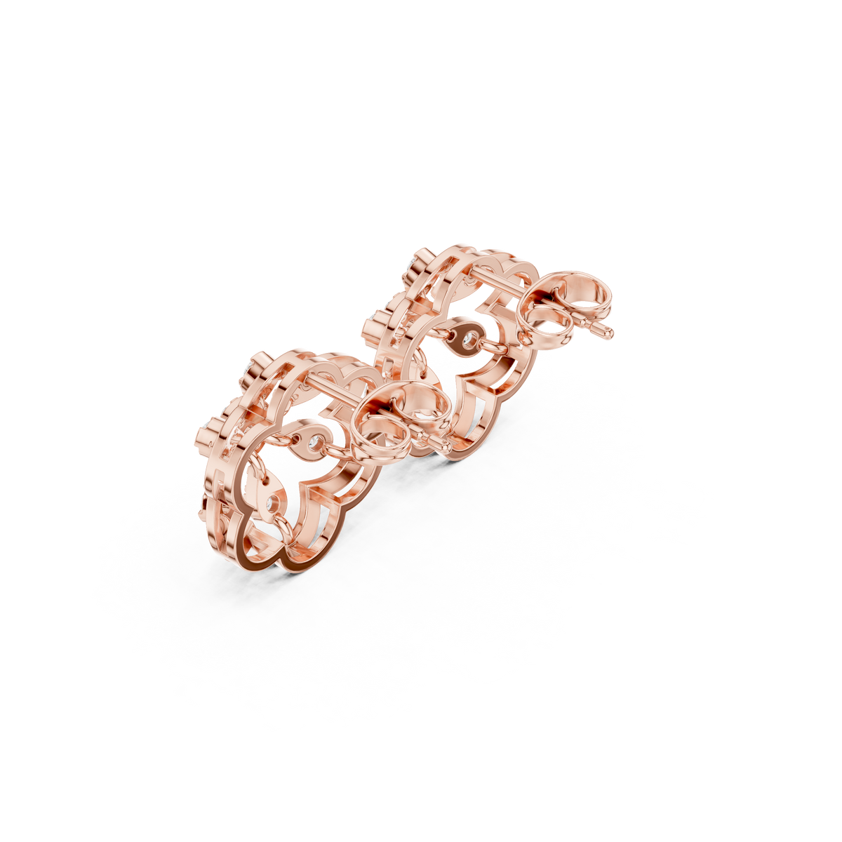 Elarienne Six Petal Diamond Studs