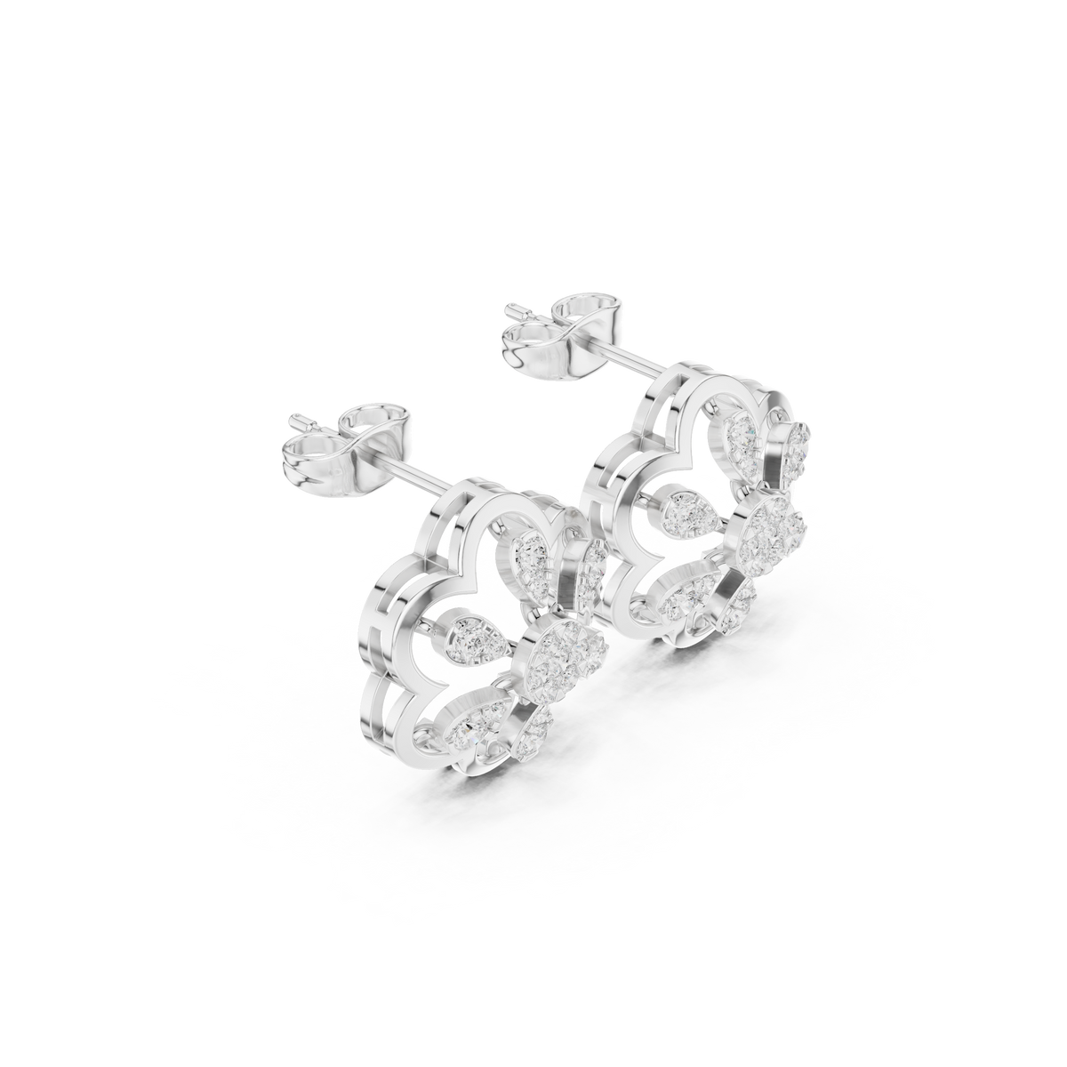 Elarienne Six Petal Diamond Studs