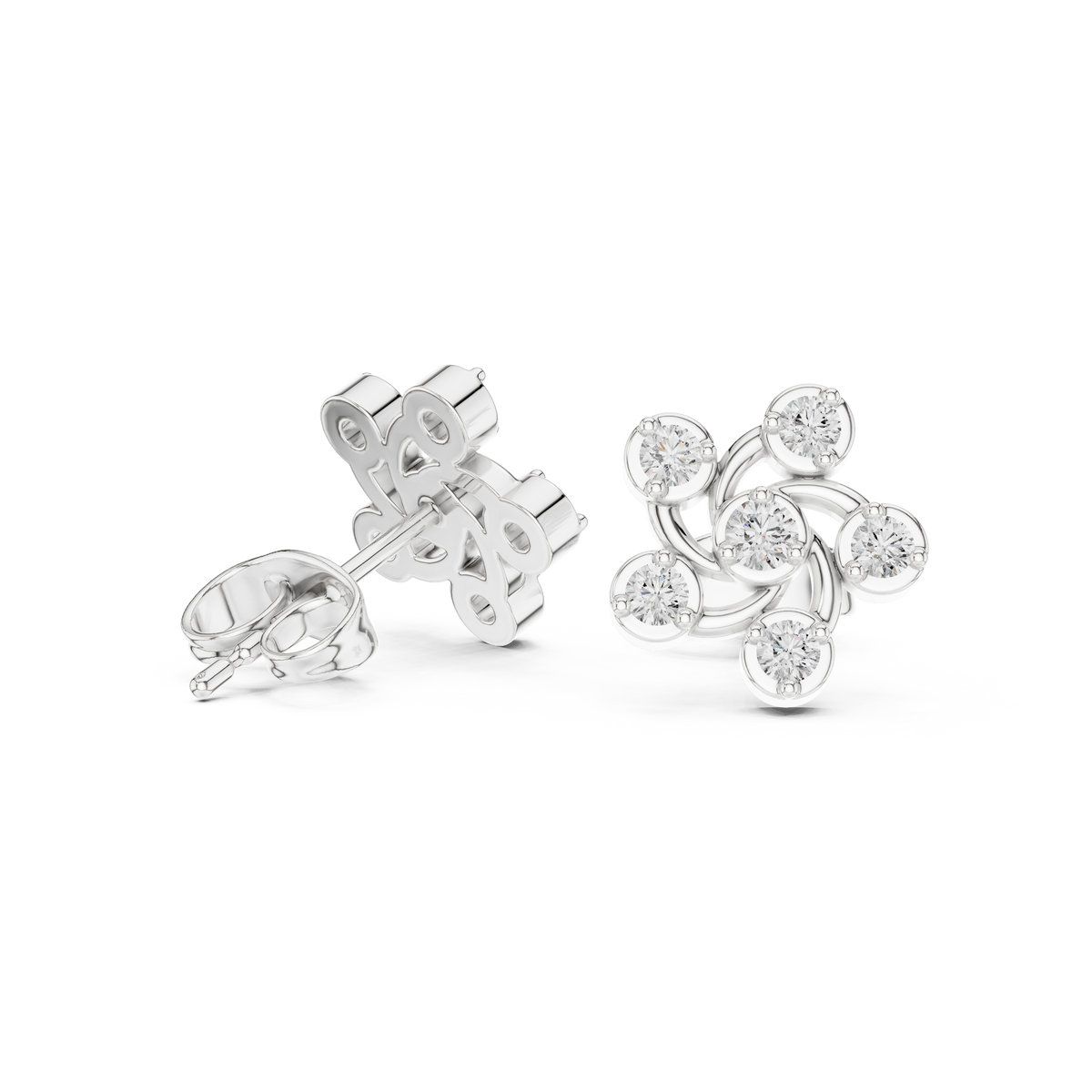 Aurellis Twined Floral Diamond Studs