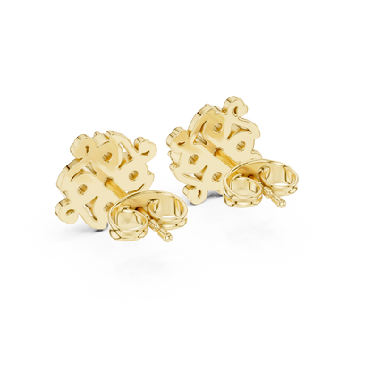 Orvella Scrollwork Floral Diamond Studs