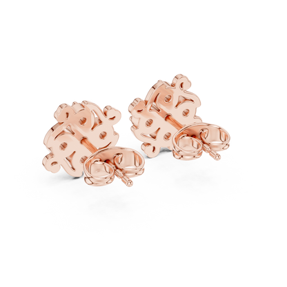 Orvella Scrollwork Floral Diamond Studs