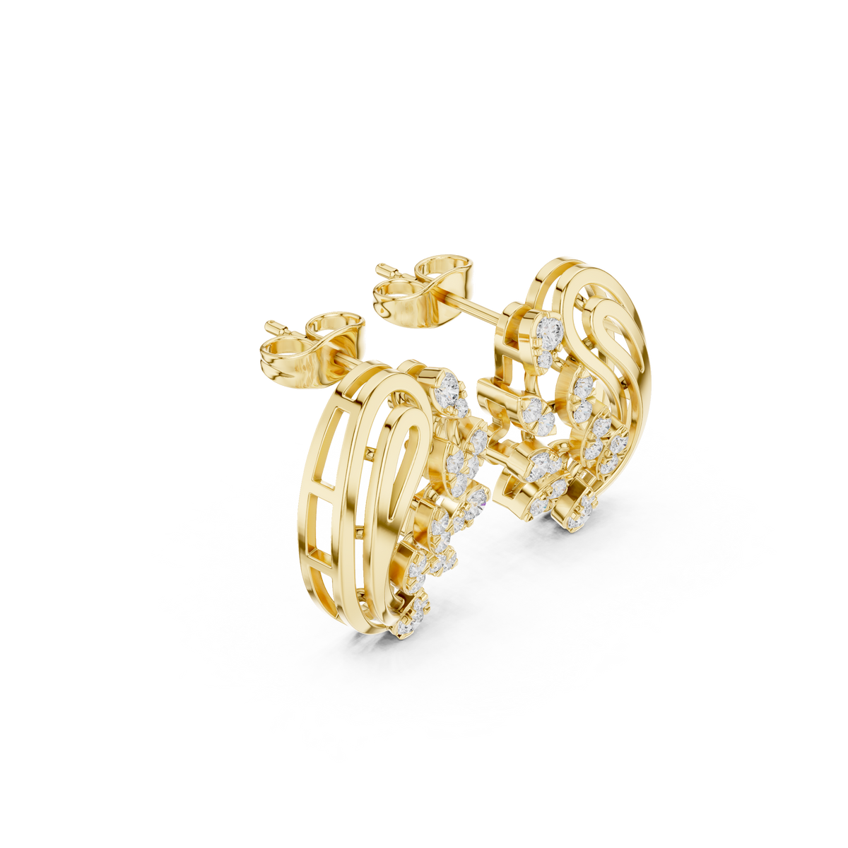 Sorevina Floral Loop Diamond Studs