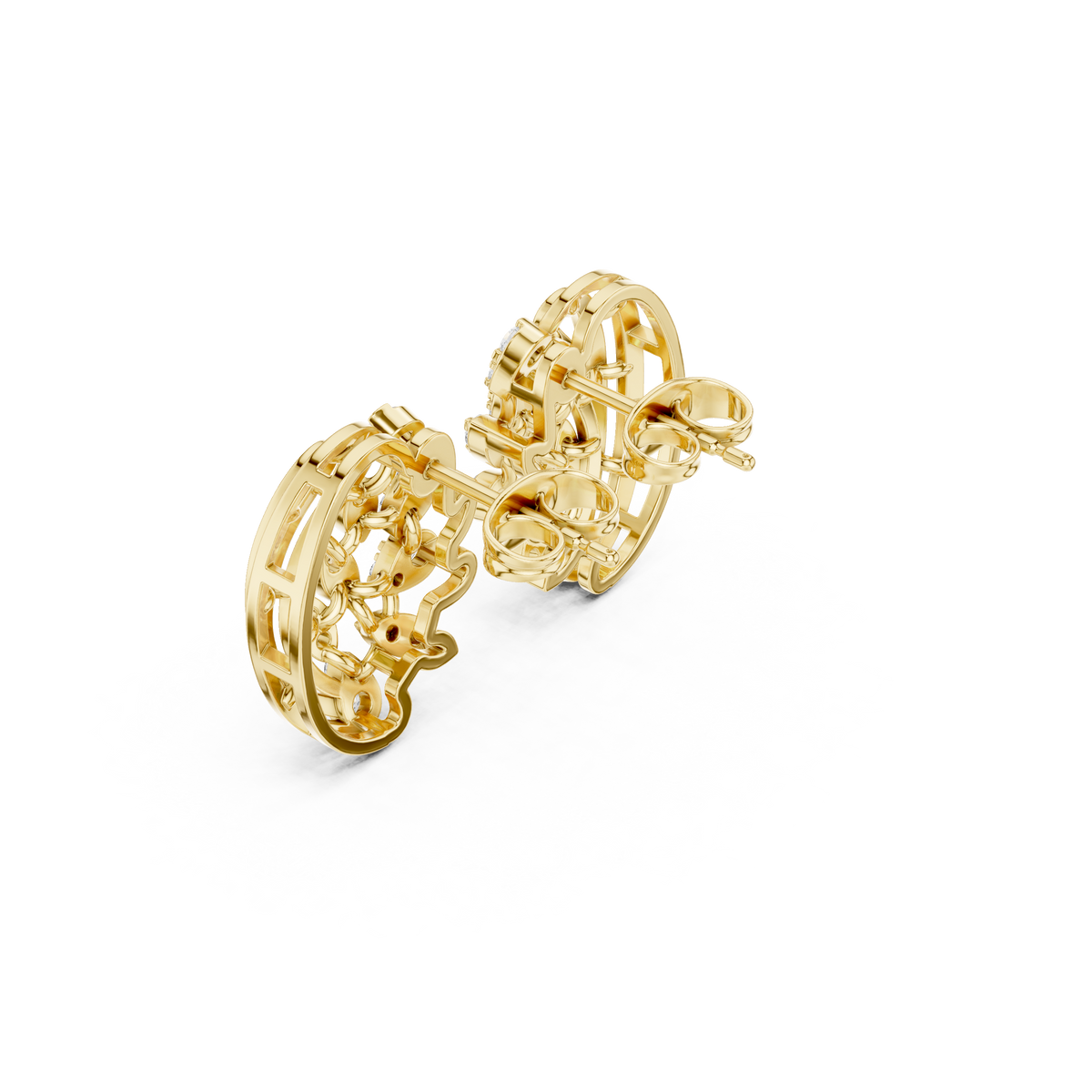 Sorevina Floral Loop Diamond Studs