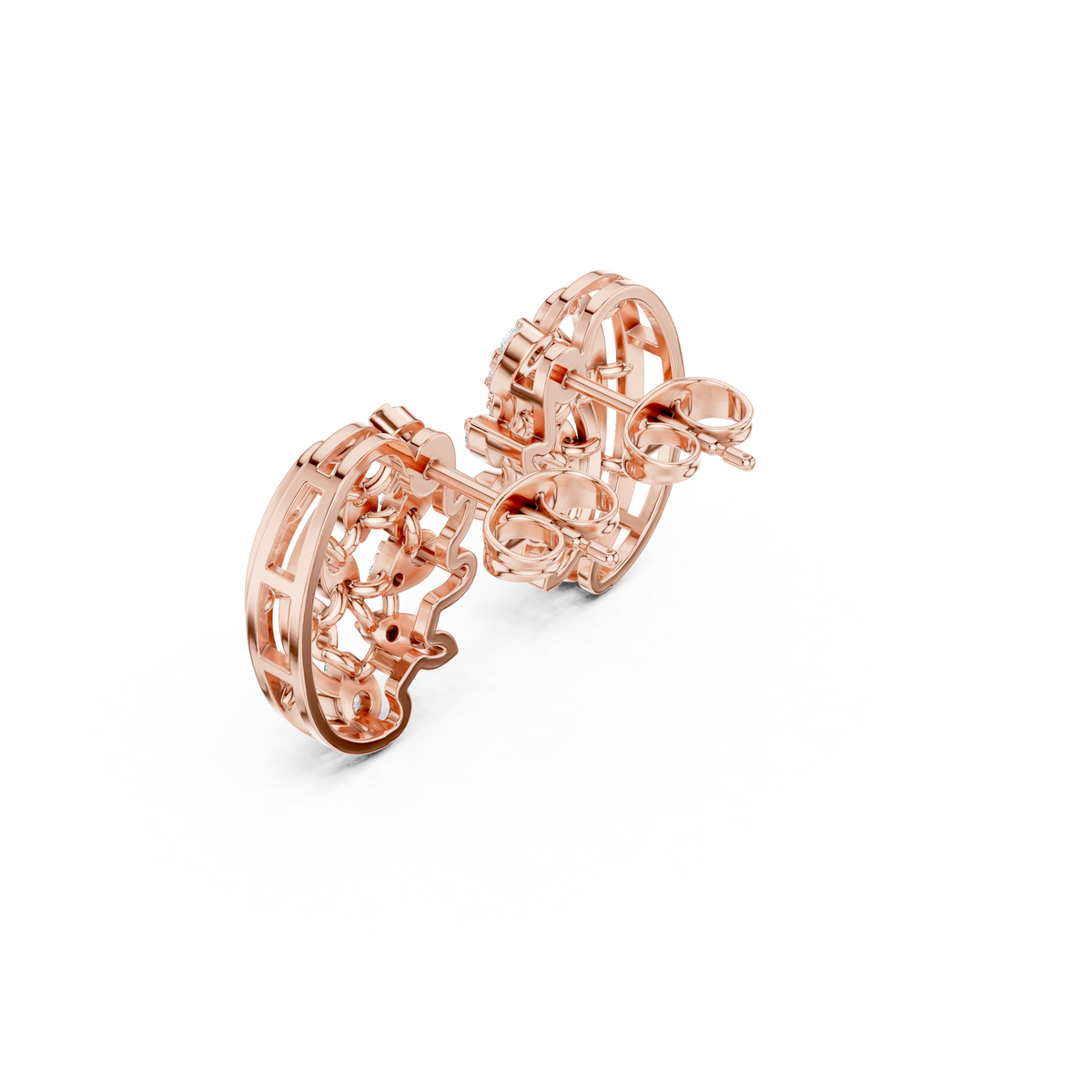 Sorevina Floral Loop Diamond Studs