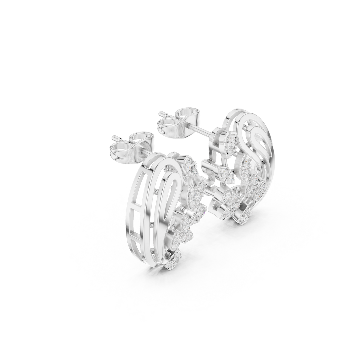 Sorevina Floral Loop Diamond Studs