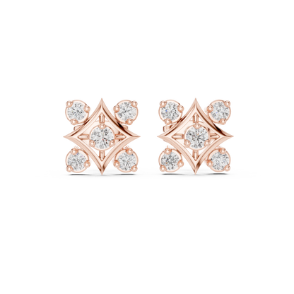 Cavienne Square Bloom Diamond Studs