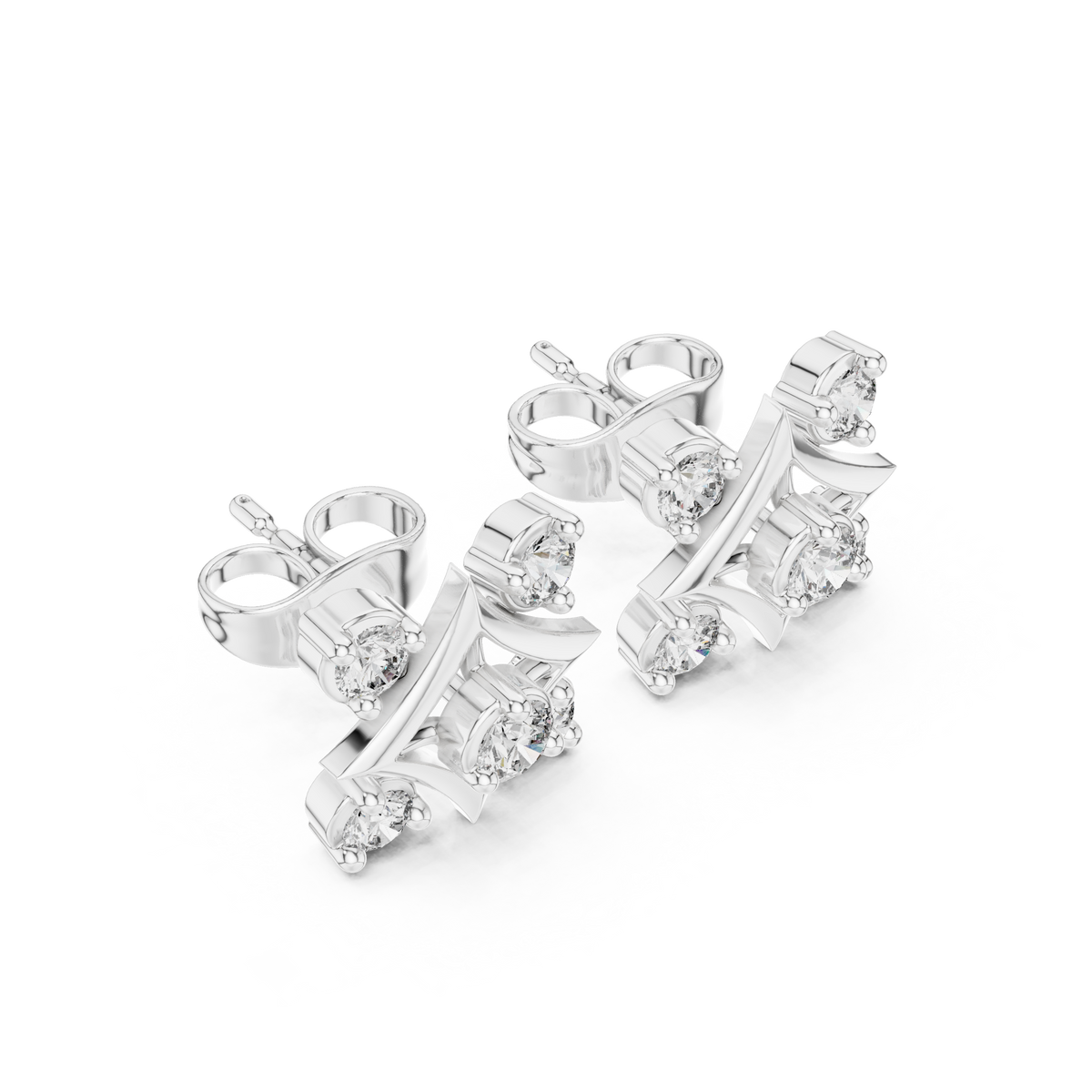 Cavienne Square Bloom Diamond Studs