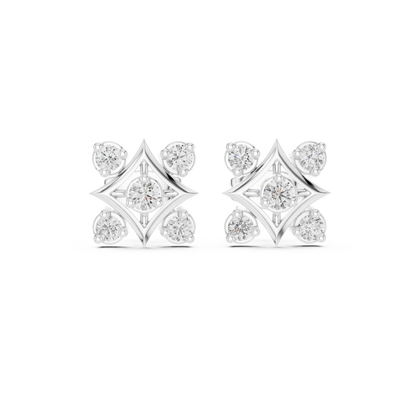 Cavienne Square Bloom Diamond Studs