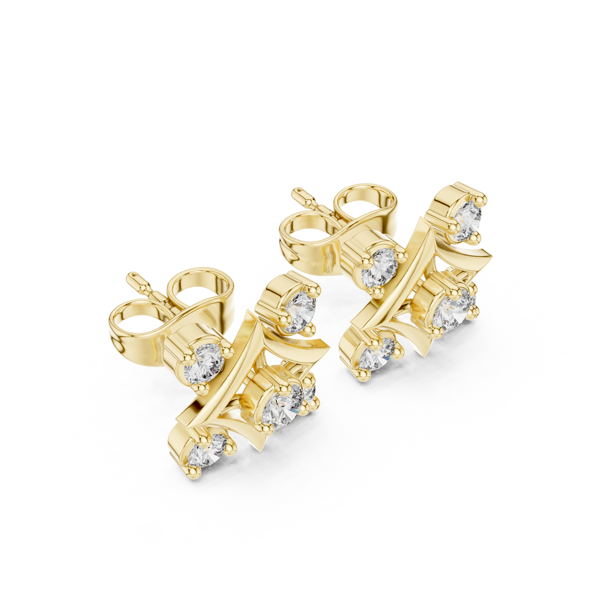Cavienne Square Bloom Diamond Studs