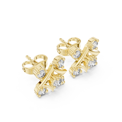 Cavienne Square Bloom Diamond Studs