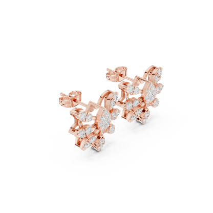Elvaria Seven Petal Diamond Studs
