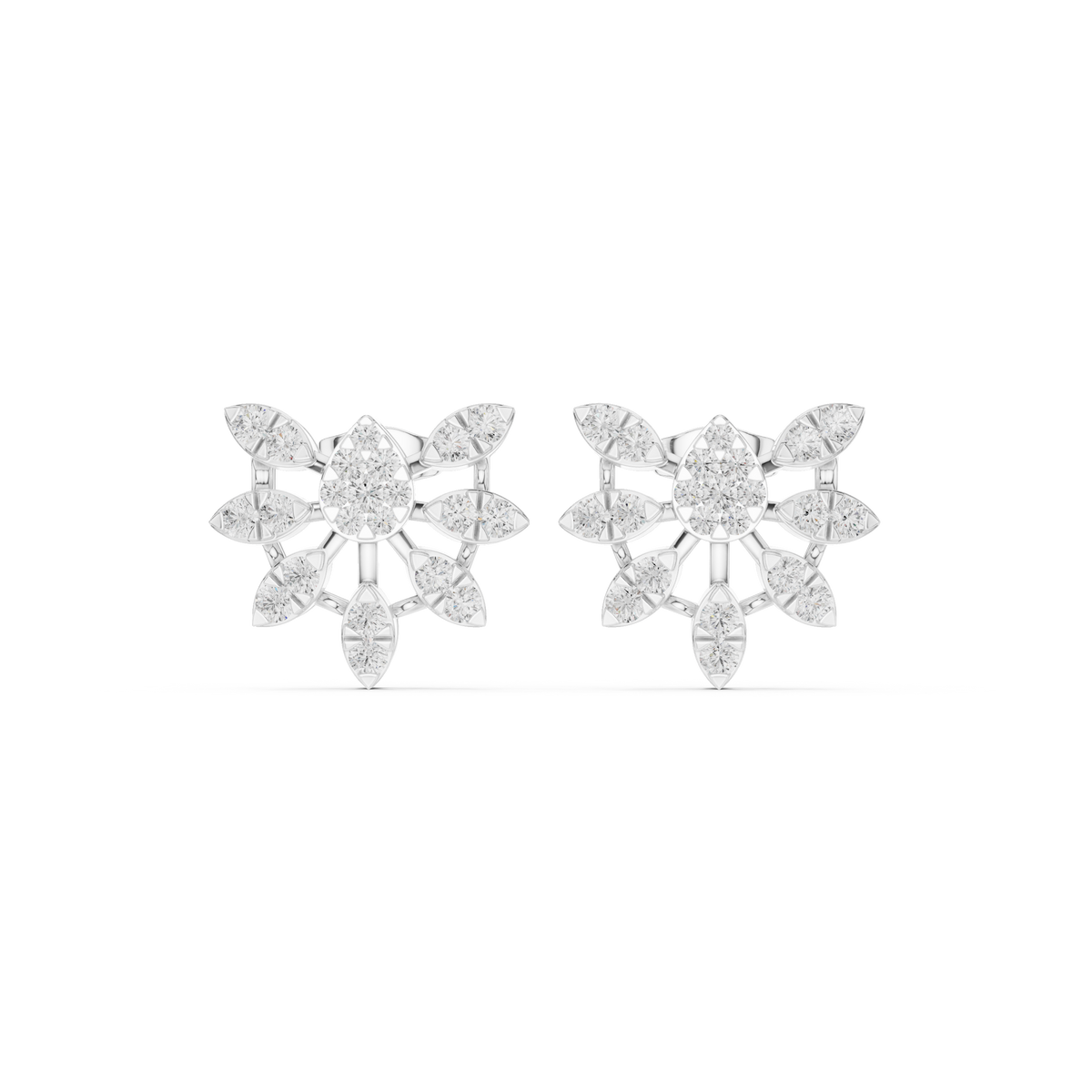 Elvaria Seven Petal Diamond Studs