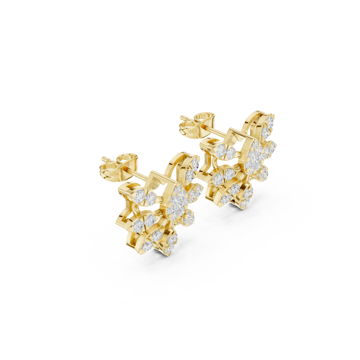 Elvaria Seven Petal Diamond Studs